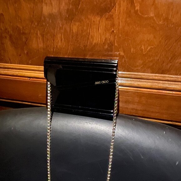 Jimmy Choo 'Candy' Black Acrylic evening bag clutch w/optional chain strap - Picture 1 of 9